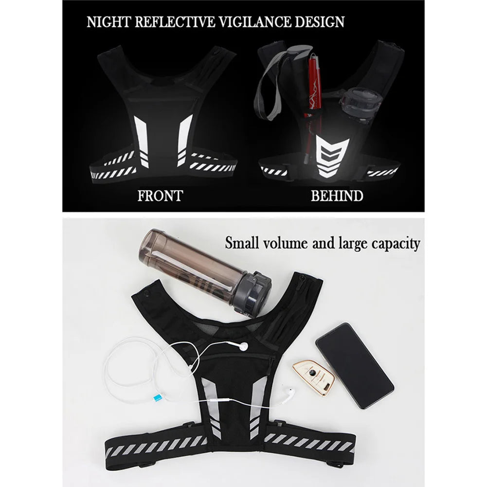 Reflective Running Vest With Phone Holder Chest Bag