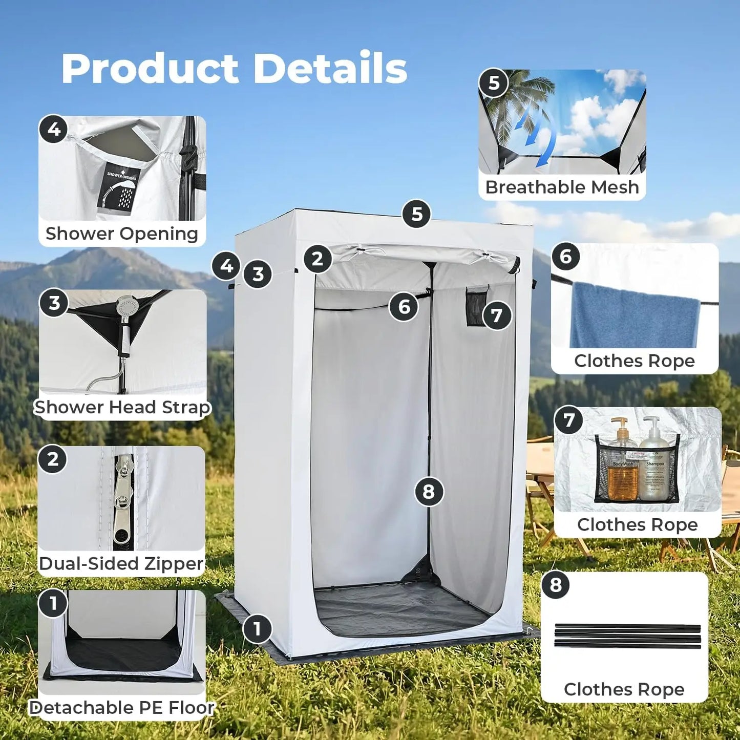 Shower Tent Pop Up Privacy Shelter Outdoor Camping