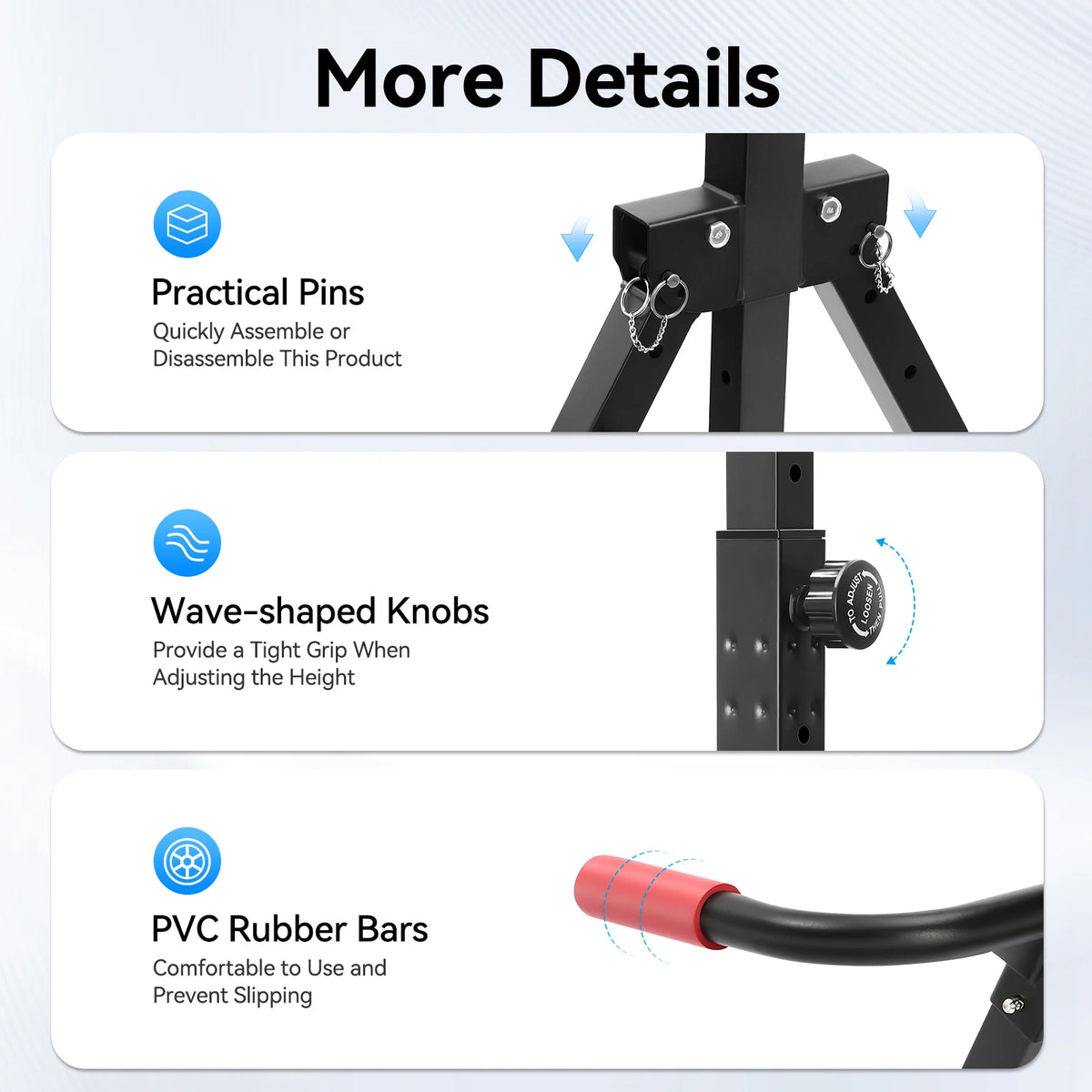 Adjustable Foldable Pull Up Station With Horizontal Bar