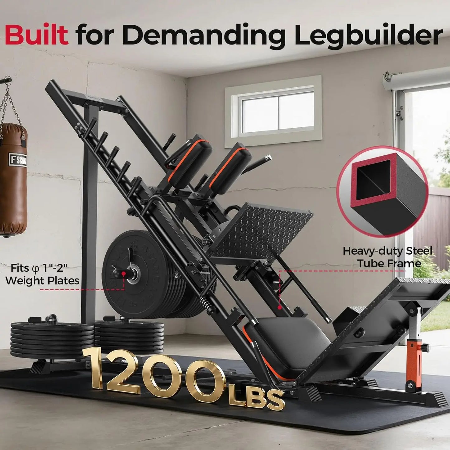 FED Fitness 3 In 1 Leg Press Hack Squat Machine