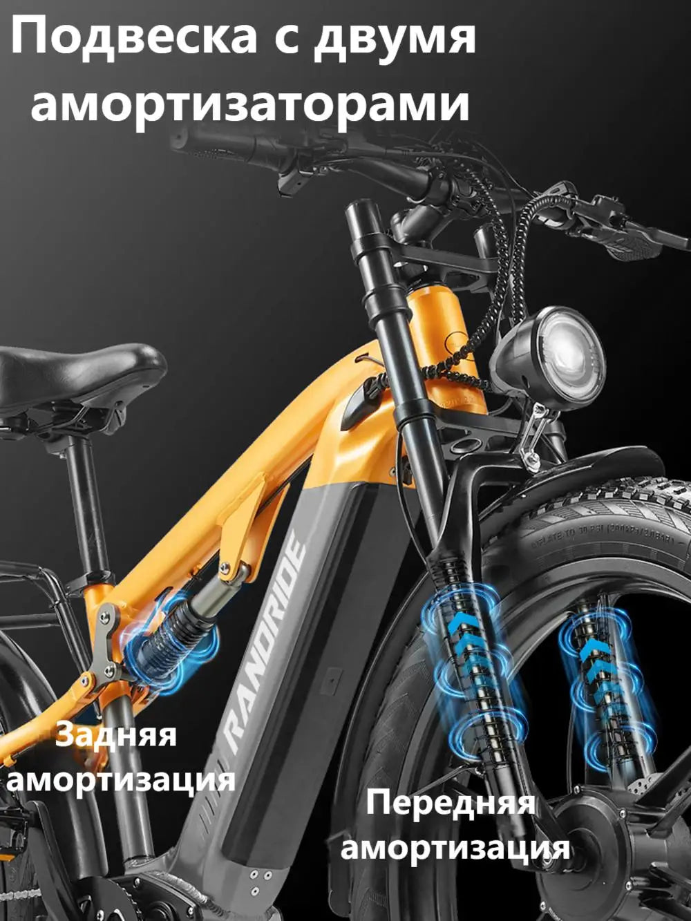 RANDRIDE 2000W Electric Mountain Bike 48V 20Ah 50kmh Off Road