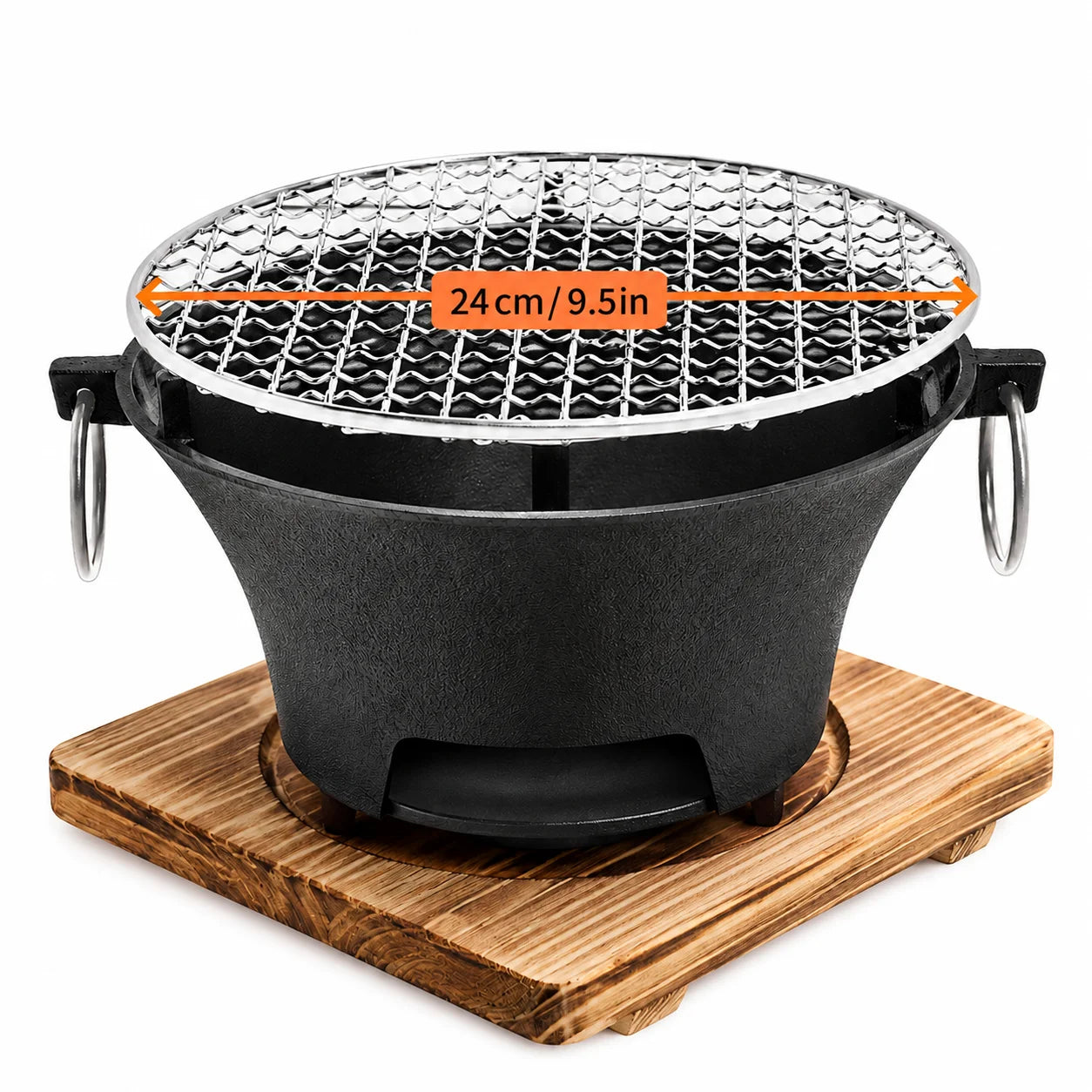 KL1 Portable Charcoal Grill Tabletop BBQ With Cast Iron Body