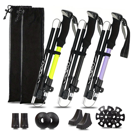 Ultralight Aluminum Folding Trekking Pole 5-Section