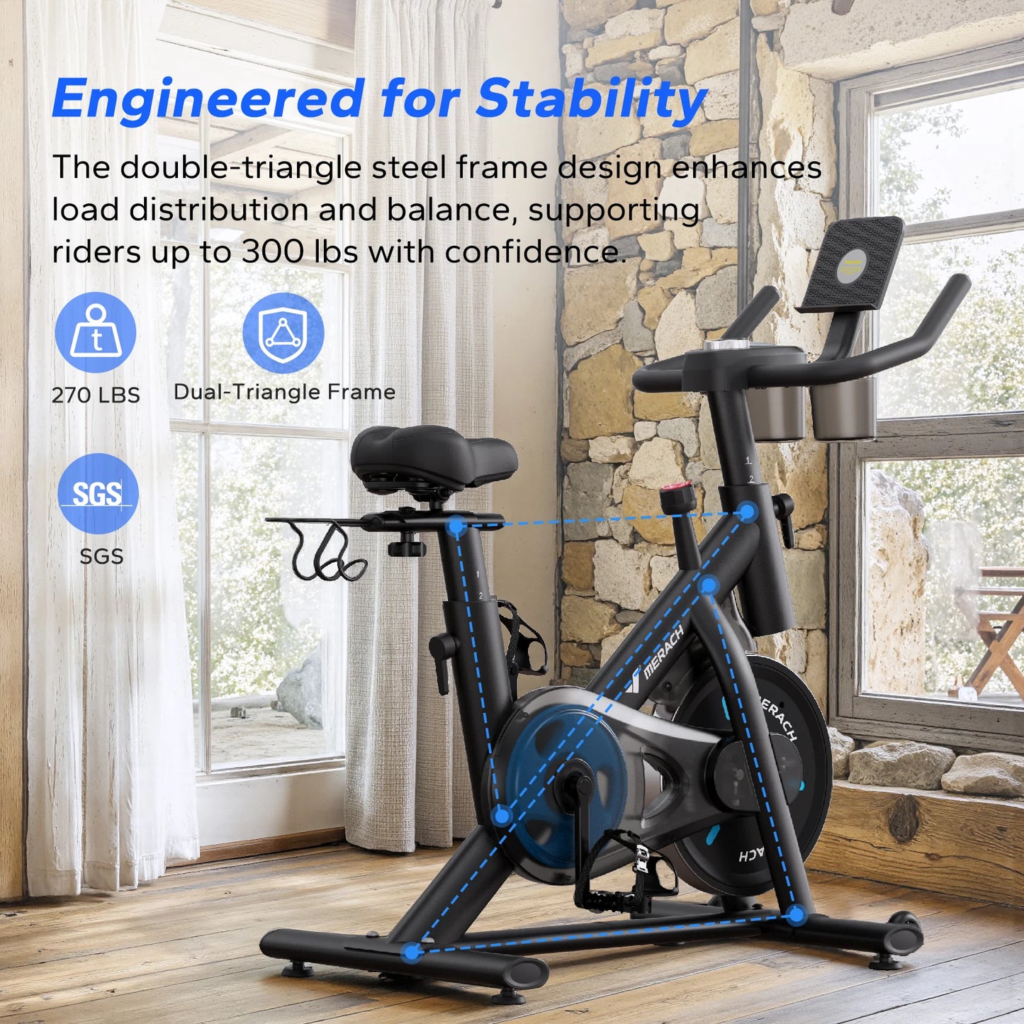 Merach Magnetic Indoor Bike With Exclusive App And Quiet Operation