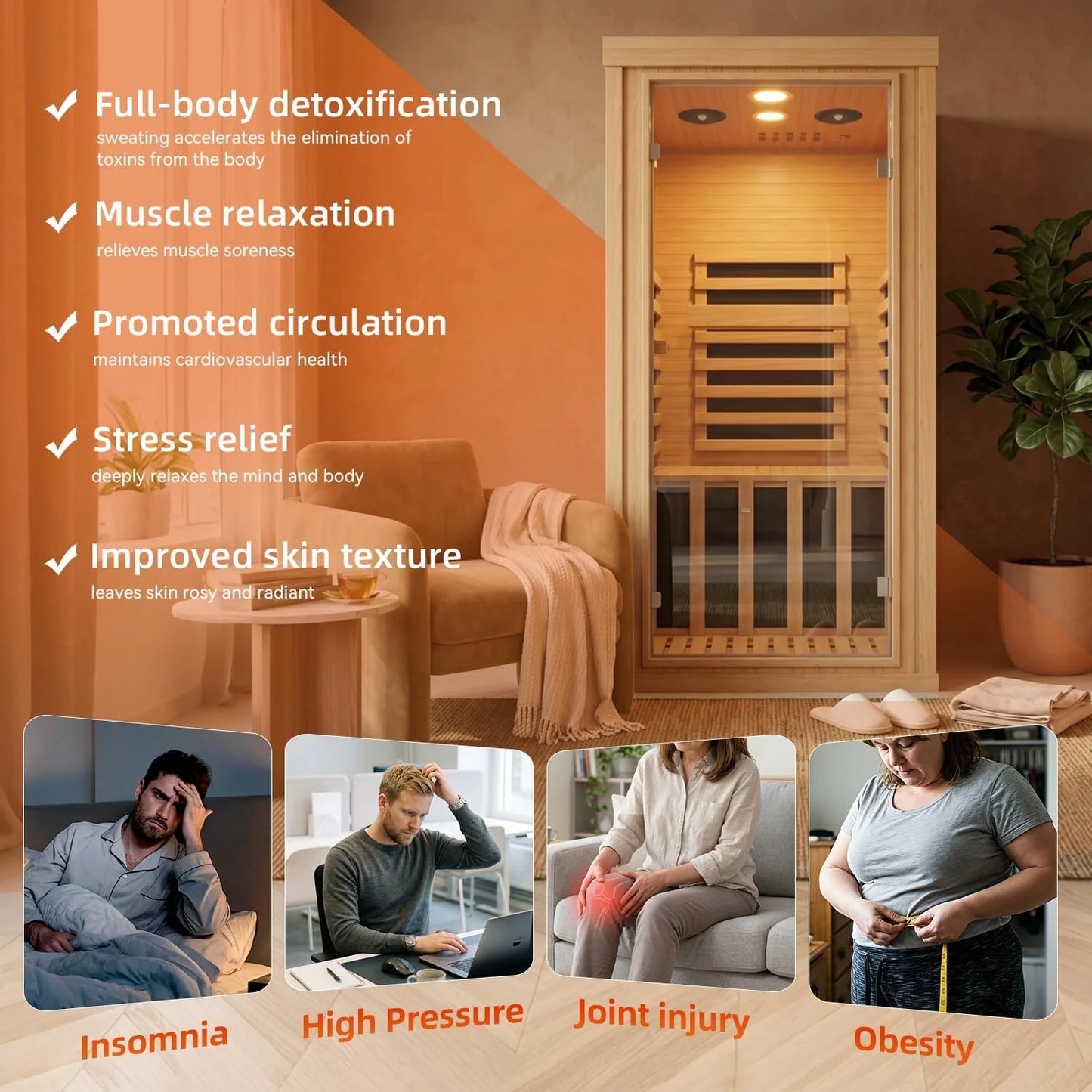 Nordivale Far Infrared Sauna Hemlock Indoor Spa With Bluetooth