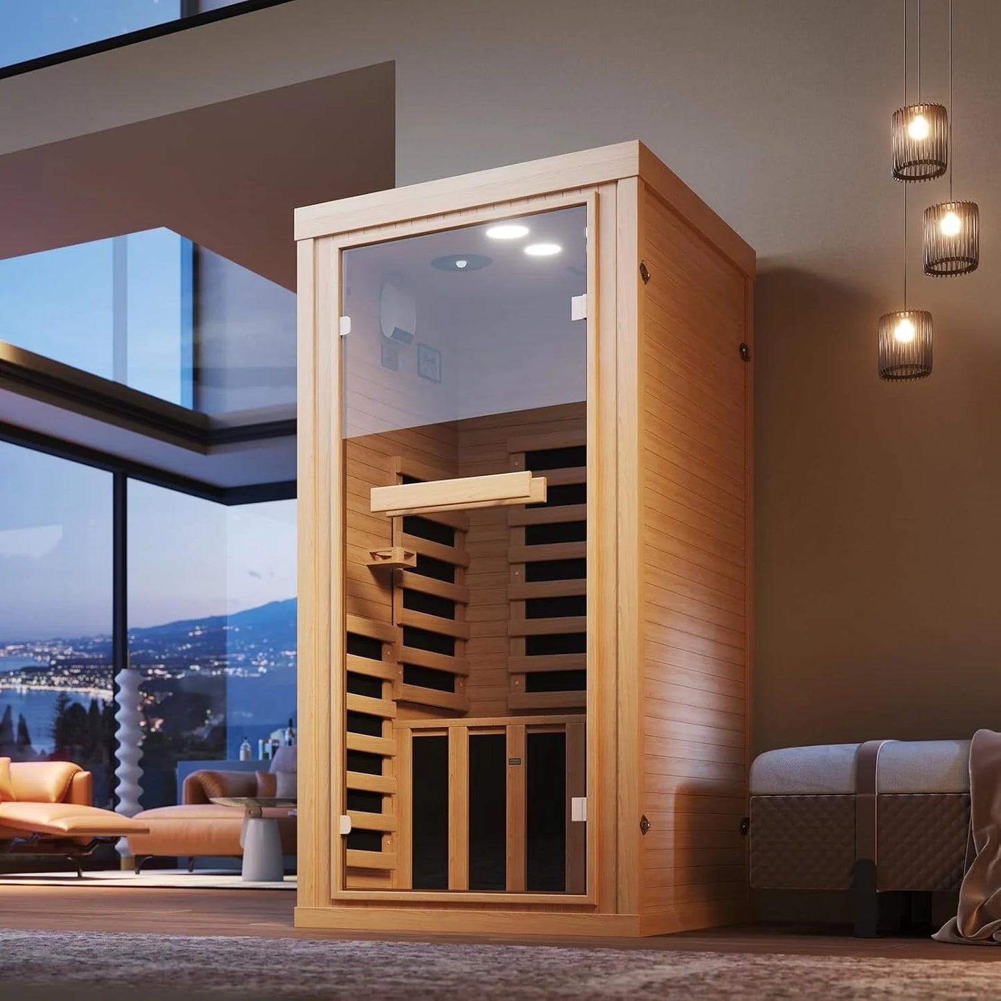 Nordivale Far Infrared Sauna Hemlock Indoor Spa With Bluetooth