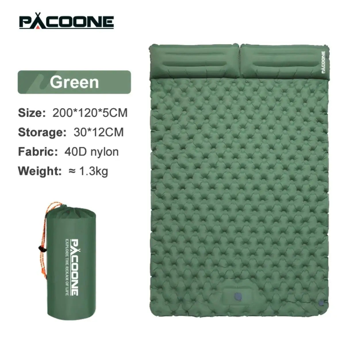 Inflatable Camping Air Mattress With Pillow, Foldable and Waterproof