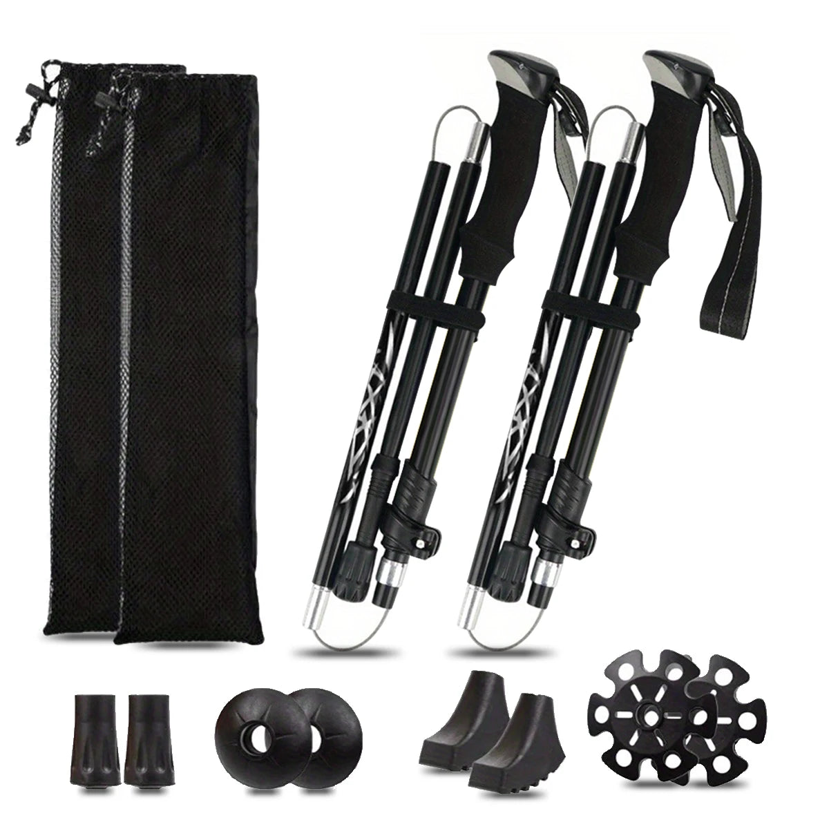 Ultralight Aluminum Folding Trekking Pole 5-Section