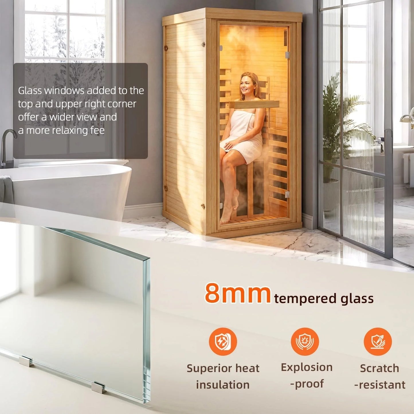 Nordivale Far Infrared Sauna Hemlock Indoor Spa With Bluetooth