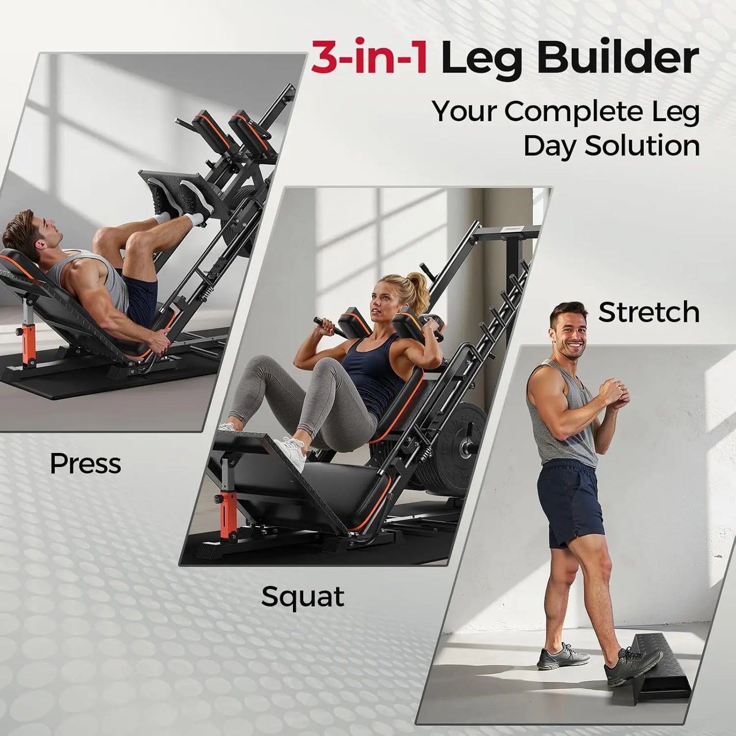 FED Fitness 3 In 1 Leg Press Hack Squat Machine