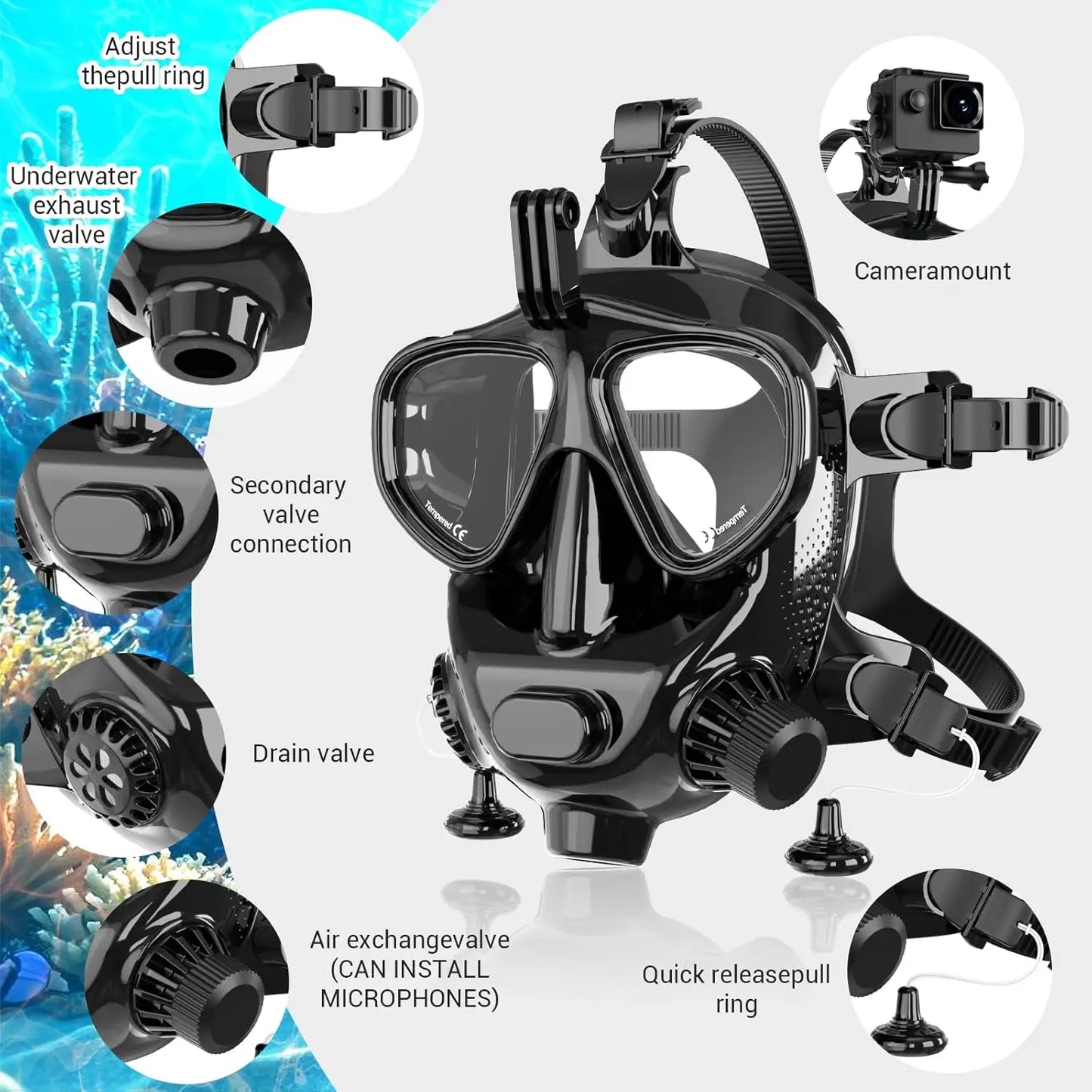 Full Face Dive Mask for Scuba and Snorkeling