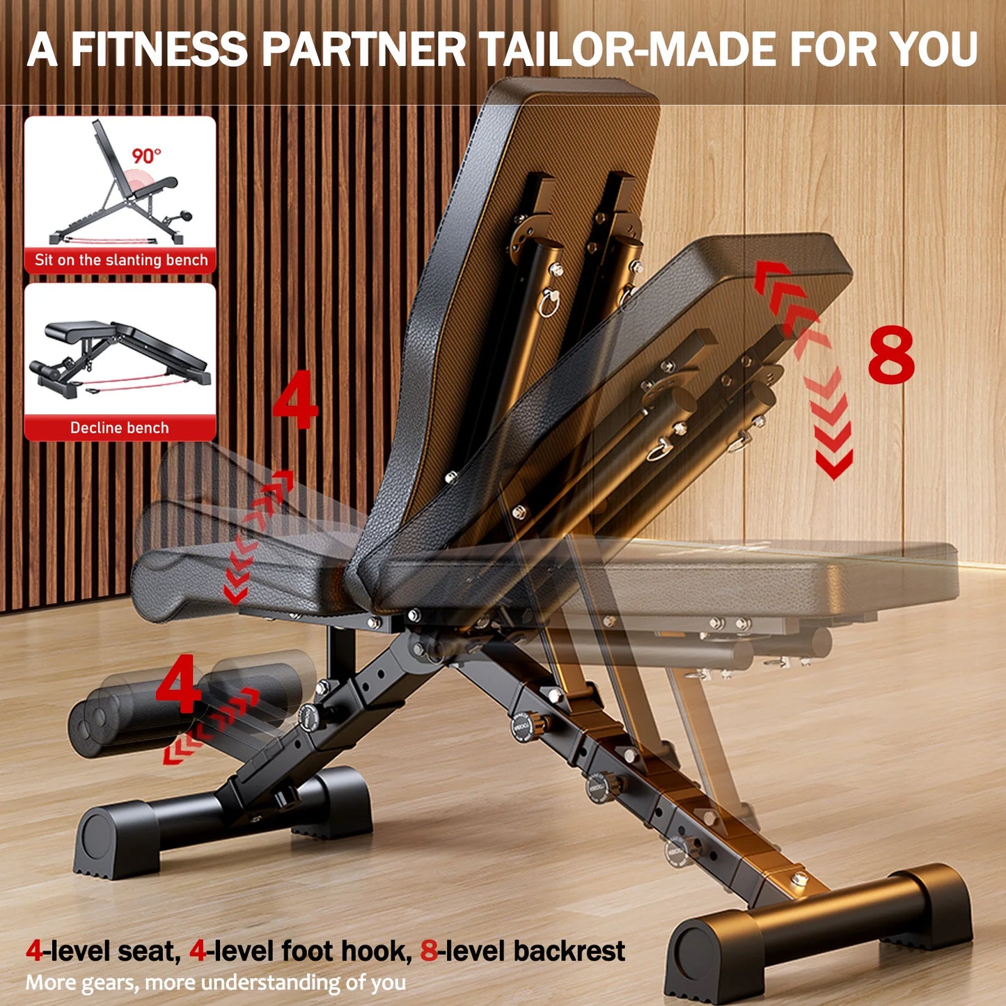 Foldable Adjustable Weight Bench for Full Body Workout