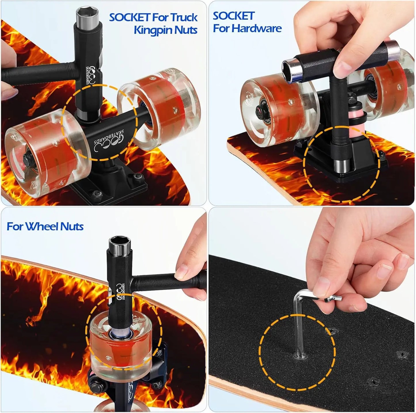 YTYIN Dual Dragon Skateboard Complete Four Wheel
