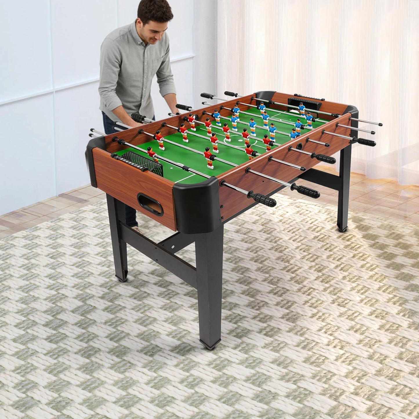 Foosball Table Soccer Game With Eight Rods For Living Room