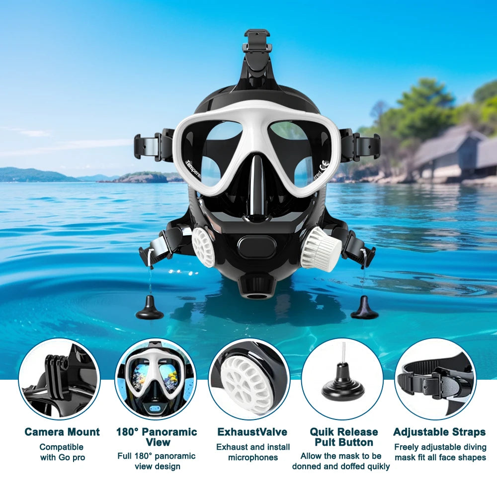 SMACO Full Face Snorkel Mask 180 Degree View Anti Fog