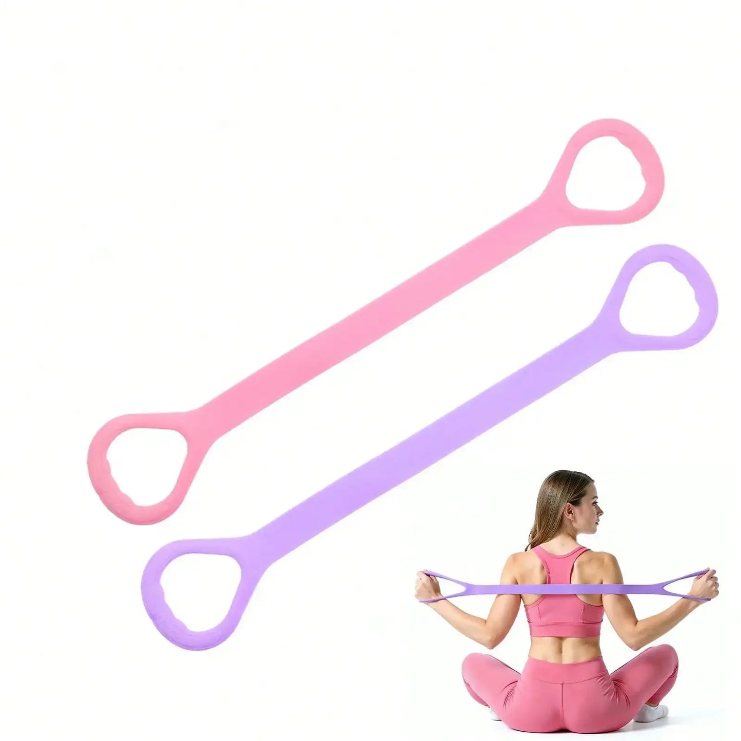 3pc Figure 8 Resistance Band Set for Shoulders and Chest