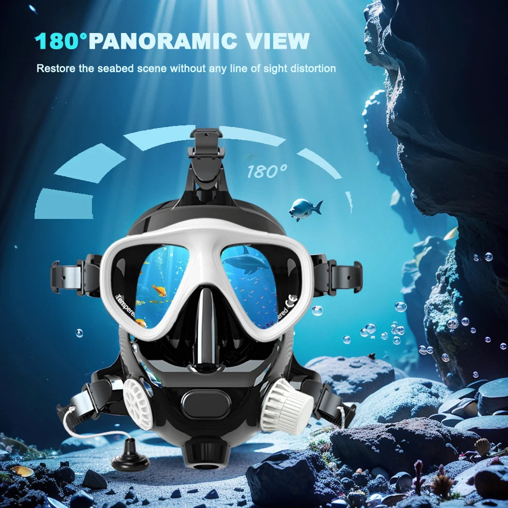 SMACO Full Face Snorkel Mask 180 Degree View Anti Fog