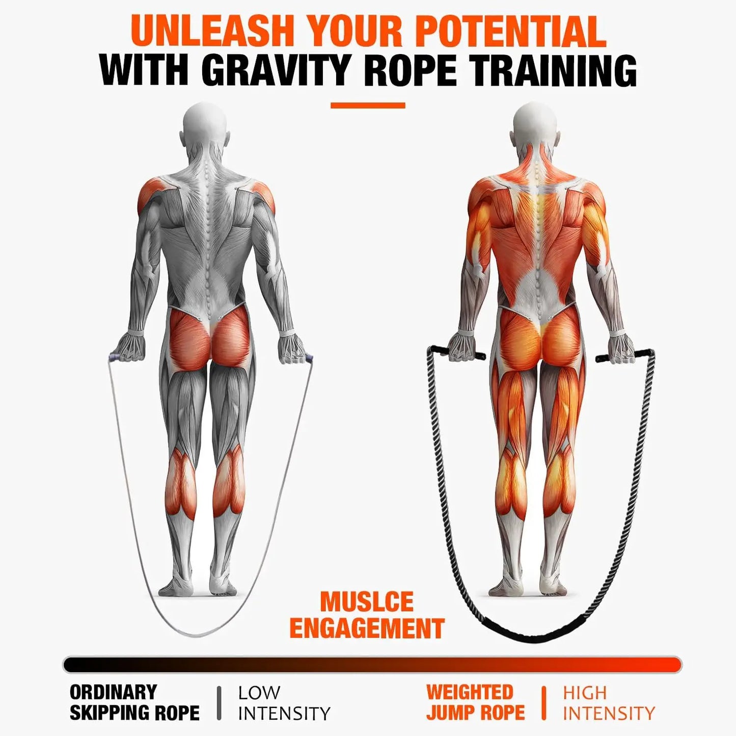 Weighted Jump Rope for Fitness, Heavy Skipping Rope for Cardio