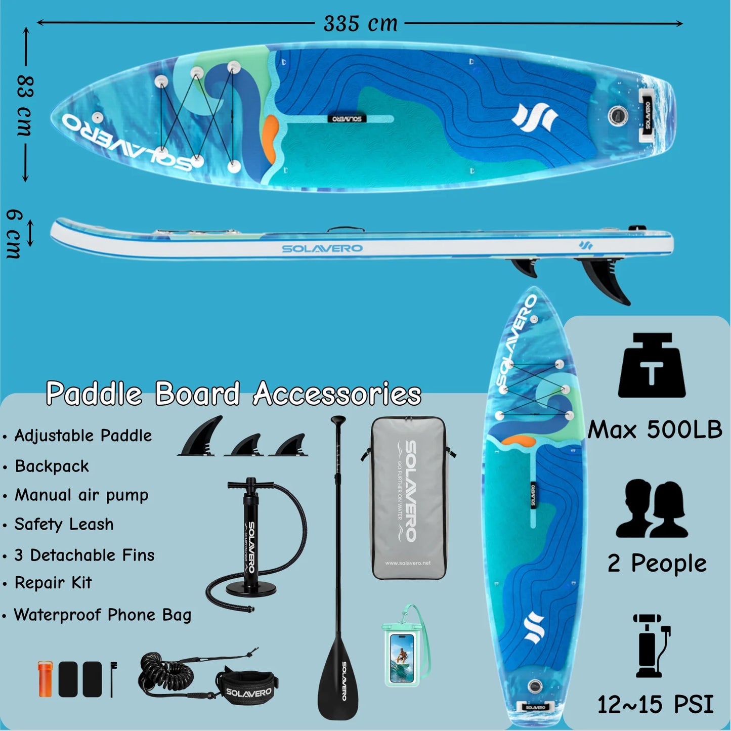 Inflatable Stand Up Paddle Board With Premium Accessories