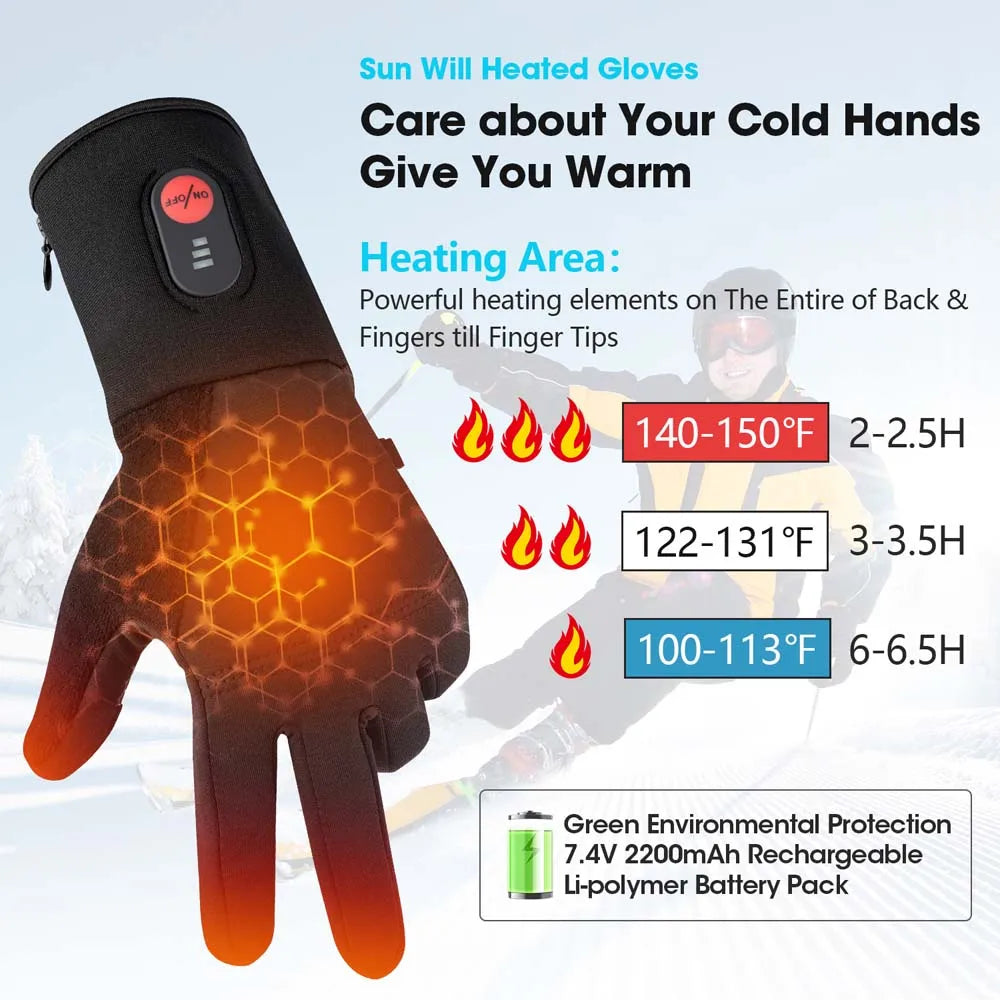 Savior Heat Rechargeable Electric Heated Glove Liners For Men Women