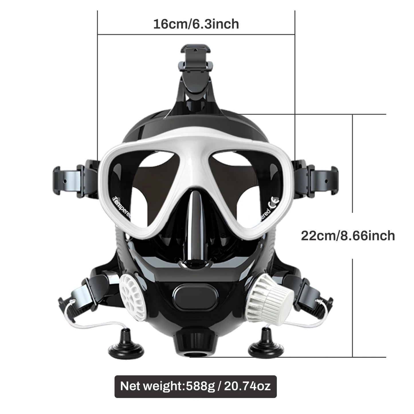 SMACO Full Face Snorkel Mask 180 Degree View Anti Fog