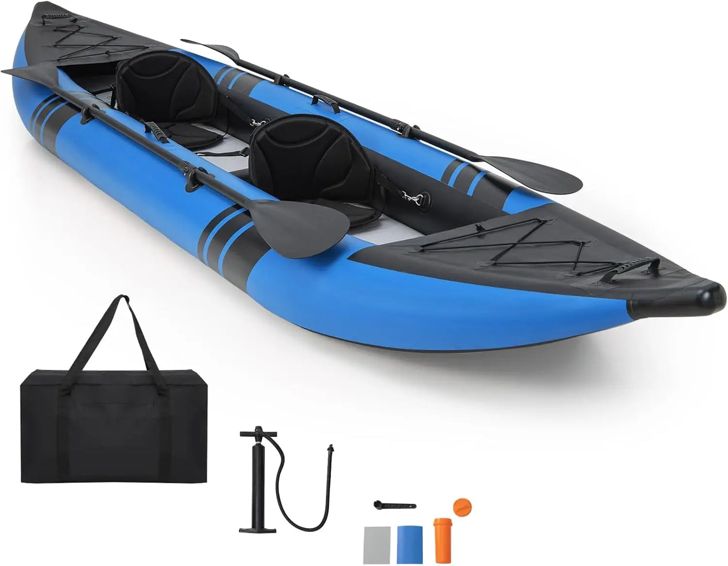 Tandem Inflatable Kayak For Two With Paddles And Accessories