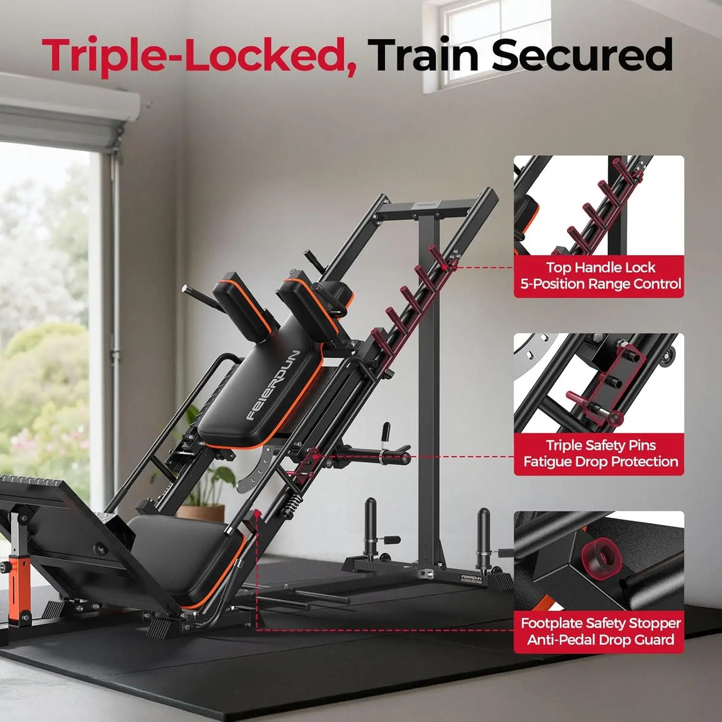 FED Fitness 3 In 1 Leg Press Hack Squat Machine