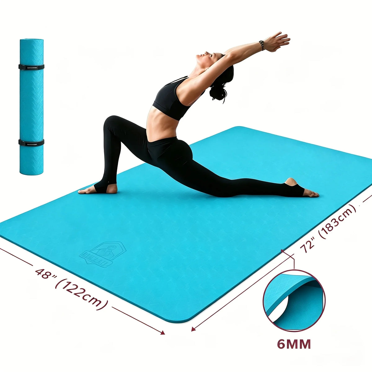 Hapbear Double Sided Non Slip TPE Yoga Mat With Bag