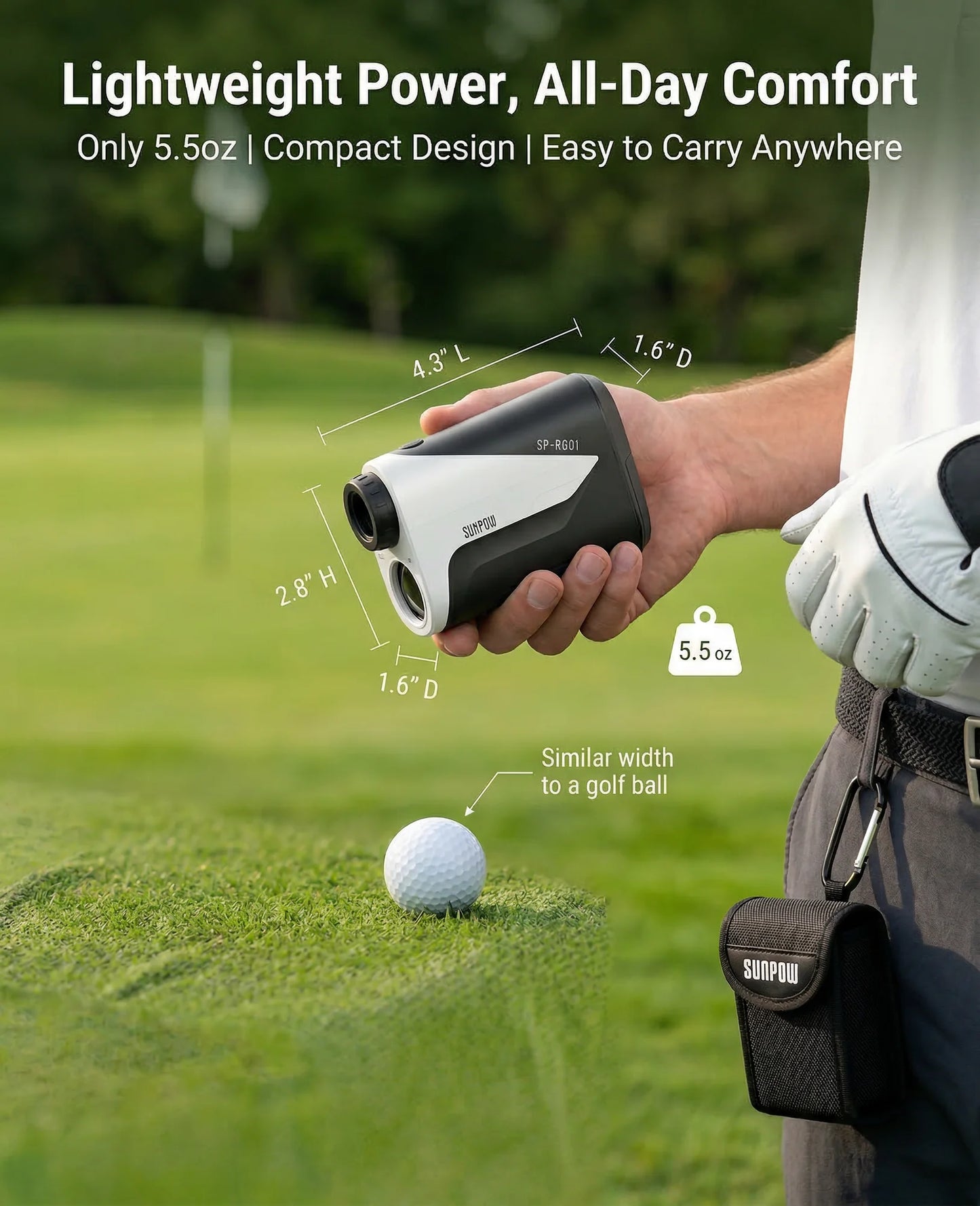 Sunpow Golf Rangefinder With Slope, 1000 Yards, 7x Magnification