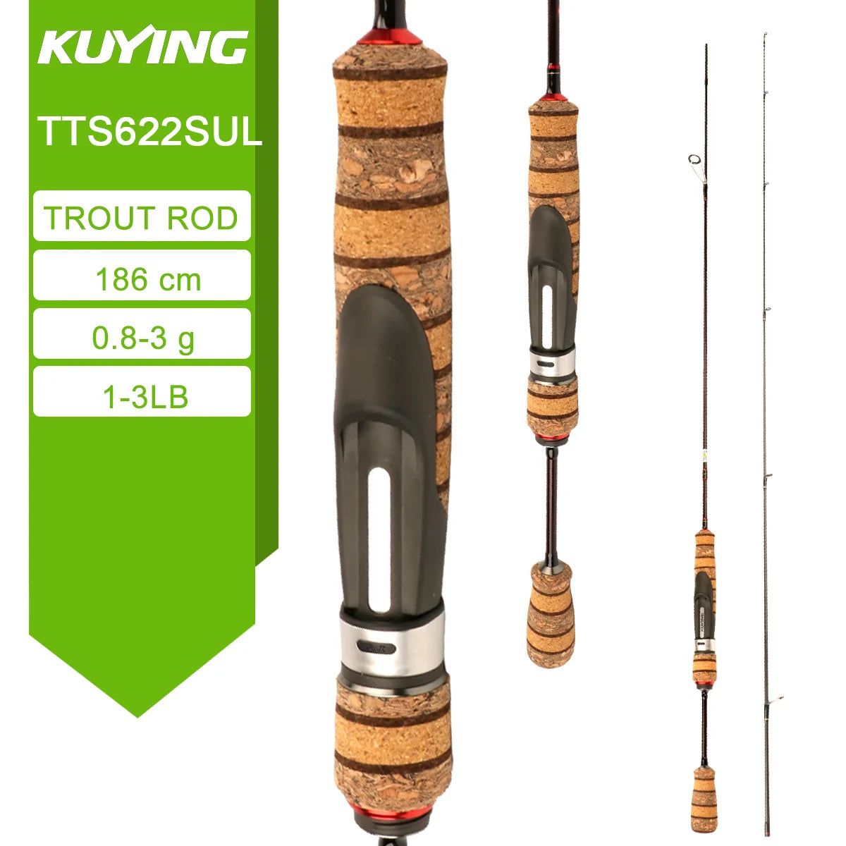 Kuying Teton Carbon Spinning Casting Rod 0.8-8g 1-8lb Fuji Parts Baitcaster
