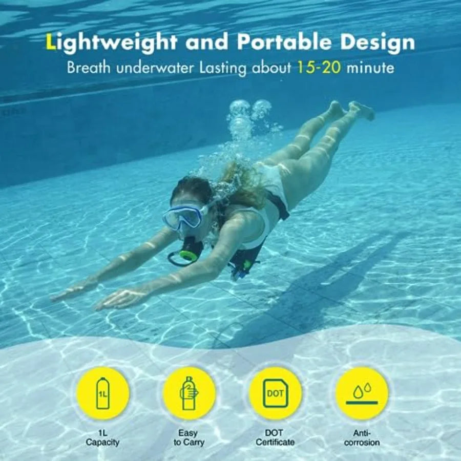 Mini Scuba Tank Aluminum Alloy Portable Air Supply For Snorkeling And Diving