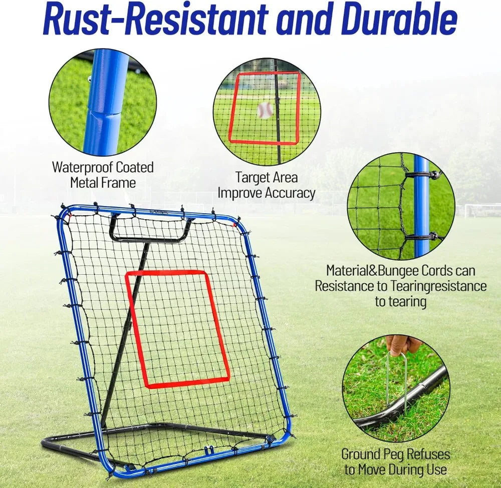 Baseball Rebounder Net With 5 Return Angles For Training