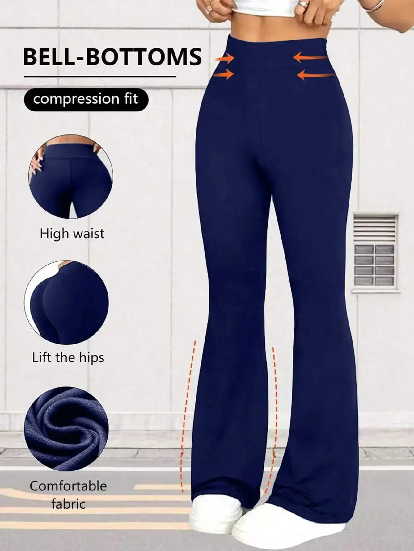 Women High Waist Flare Yoga Pants Wide Leg Leggings
