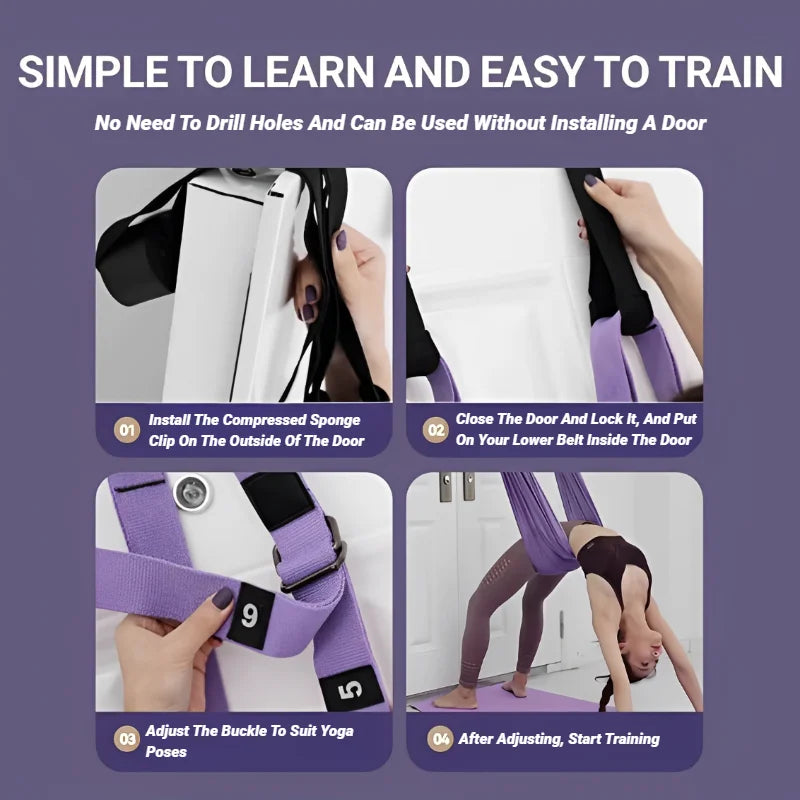 Adjustable Aerial Yoga Strap Pull Rope For Fitness And Stretch