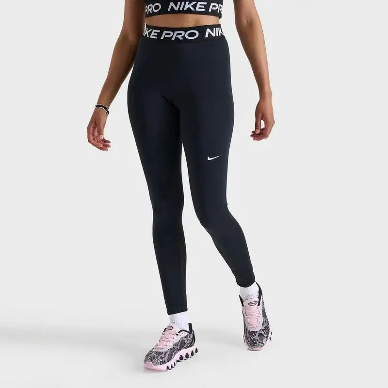 Nike Womens Pro Running Tights High-Waisted With Mesh Panels