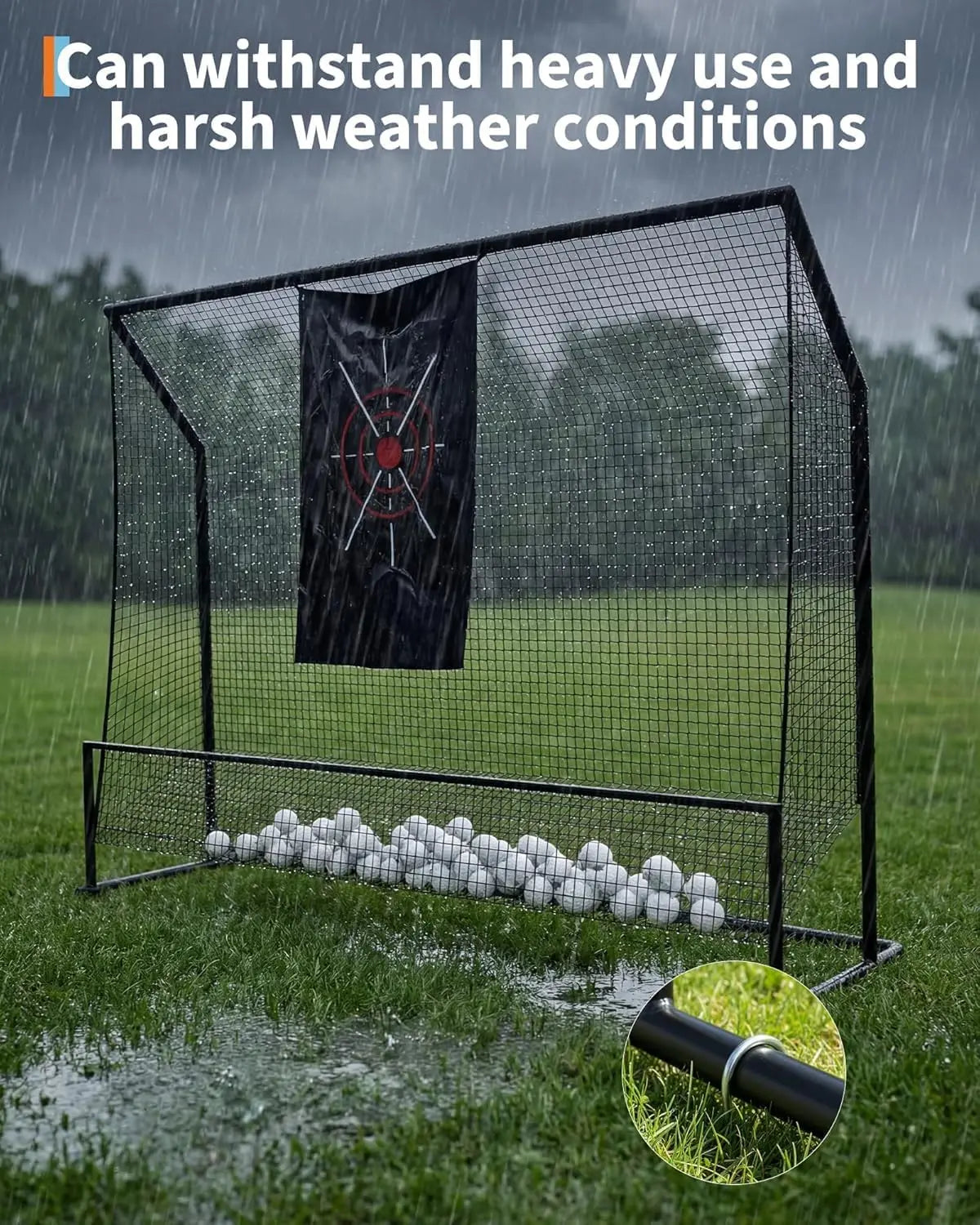 HiMISS 10x7.5Ft Golf Practice Net Indoor Outdoor Swing Chipping Trainer
