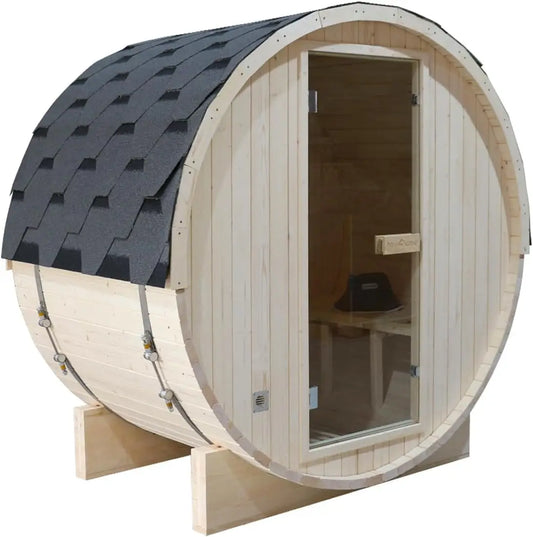 SMARTMAK Outdoor Barrel Sauna With Harvia Heater