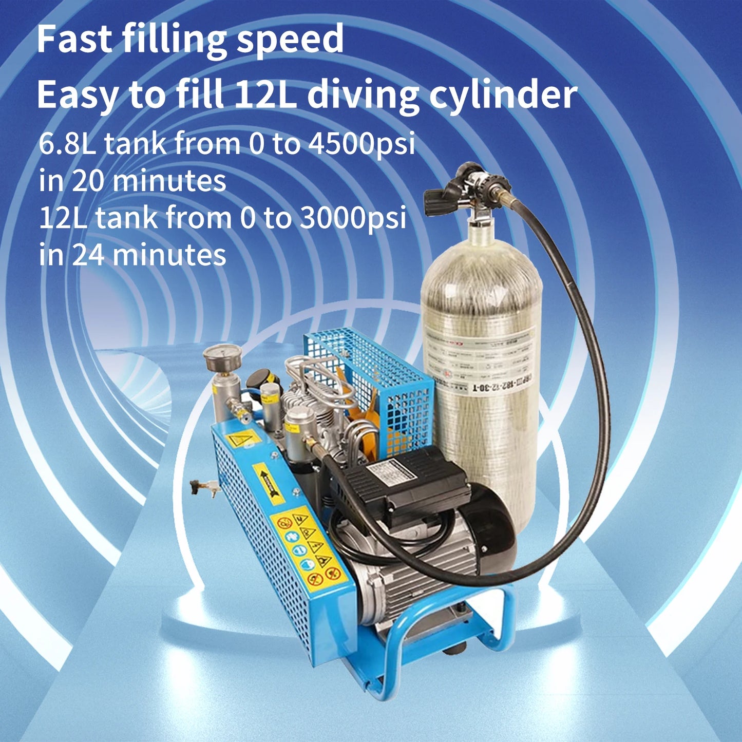 TUDIVING 4500 PSI 300 BAR High Pressure PCP Air Compressor