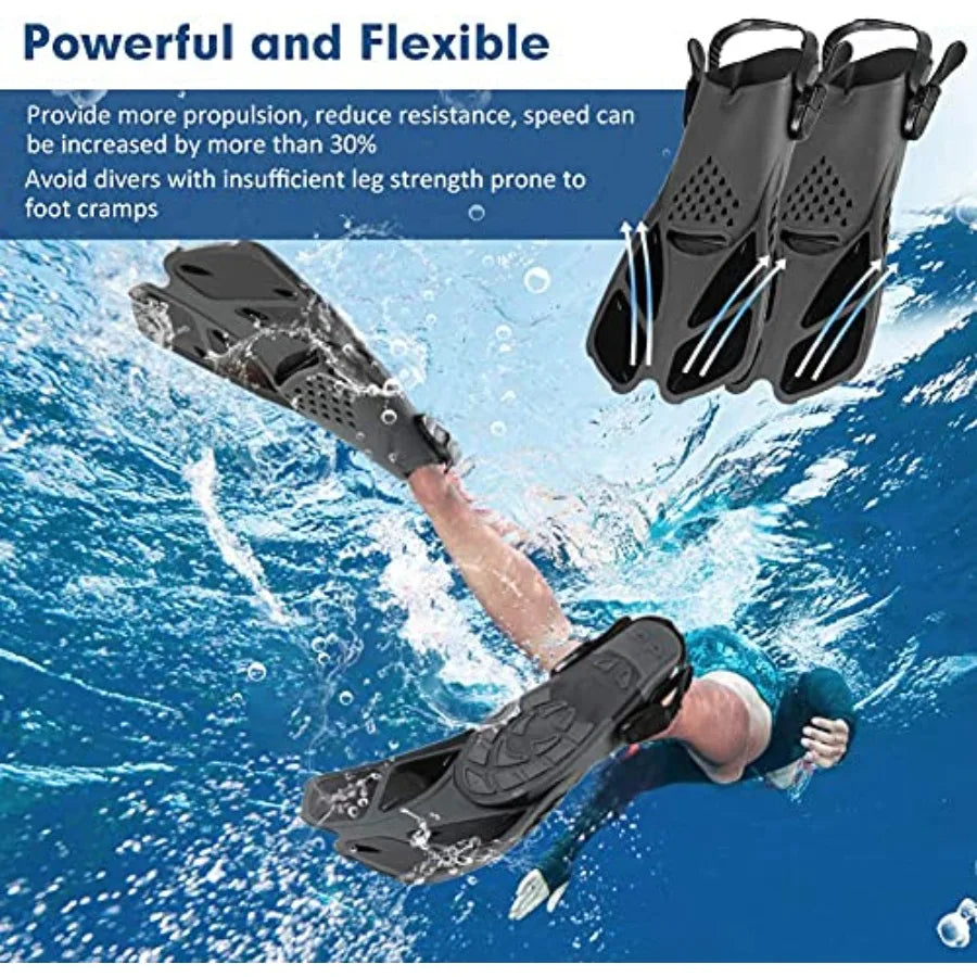 Swim Fins Set For Snorkeling And Diving