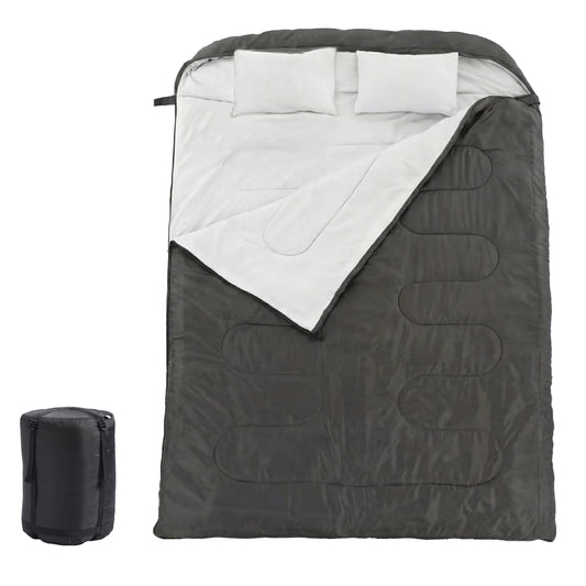 Double Sleeping Bag for Adults With Pillow Lightweight 3-Season