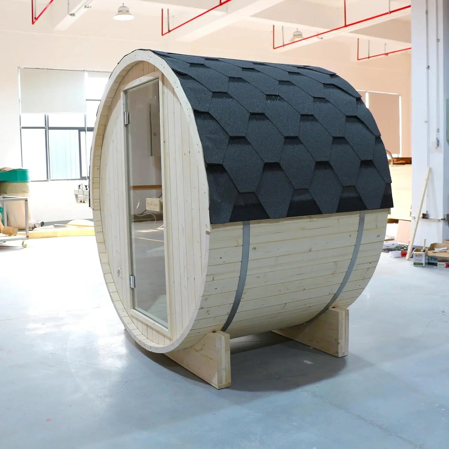 SMARTMAK Outdoor Barrel Sauna With Harvia Heater