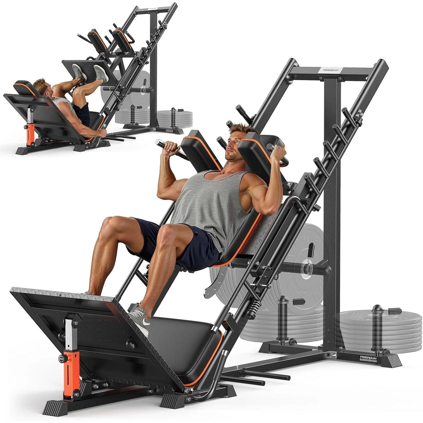 FED Fitness 3 In 1 Leg Press Hack Squat Machine