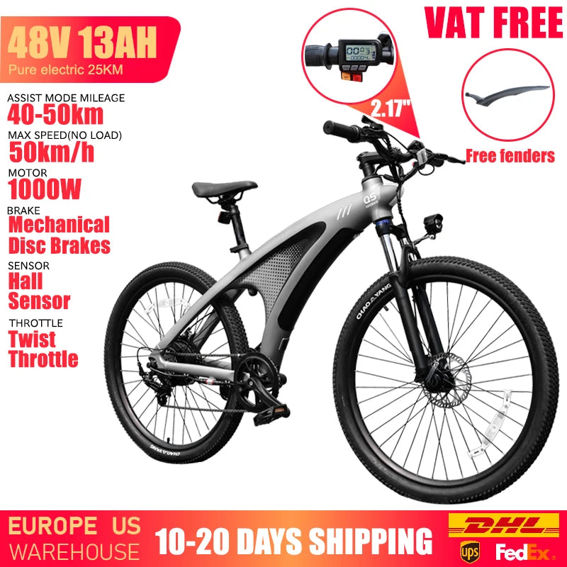 HUANCI Q5 Electric Bike For Adults 1000W 48V 13Ah