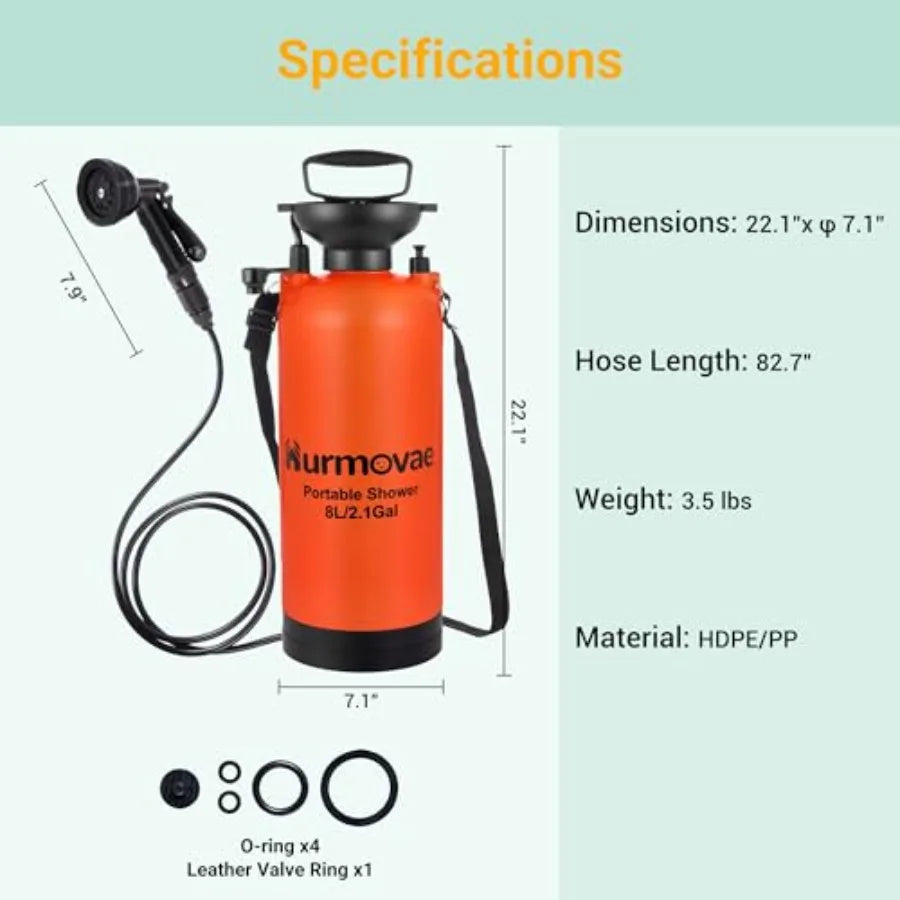 Portable Camping Shower With 10 Spray Modes For Beach Surfing Travel