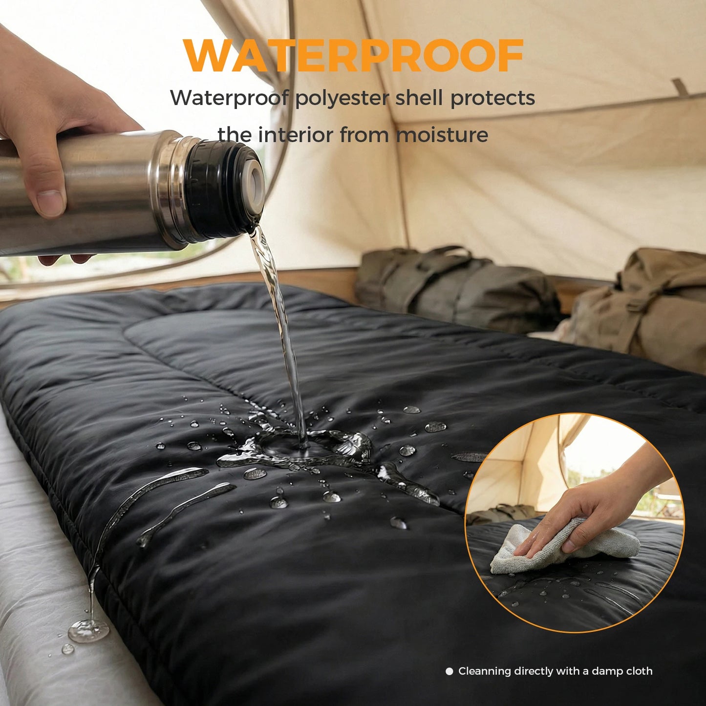 Double Sleeping Bag for Adults With Pillow Lightweight 3-Season