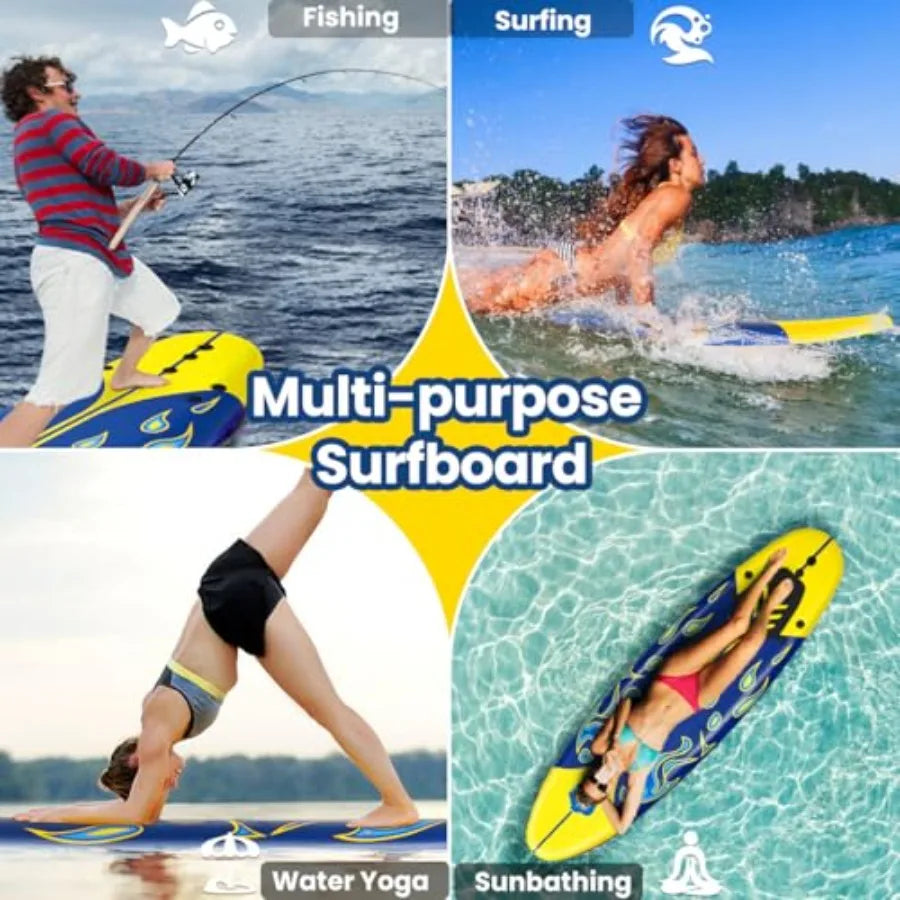 Surfboard With Removable Fins Leash EPS Core Lightweight