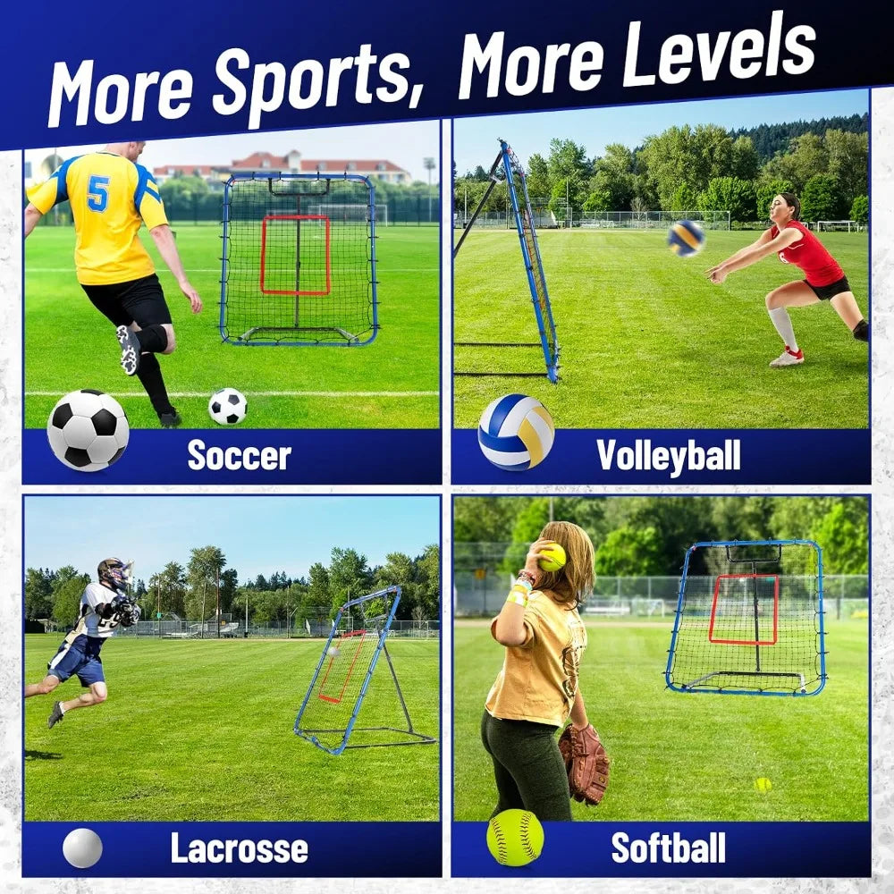 Baseball Rebounder Net With 5 Return Angles For Training