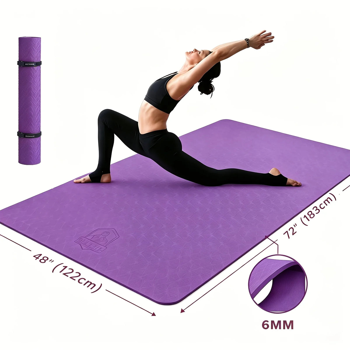 Hapbear Double Sided Non Slip TPE Yoga Mat With Bag