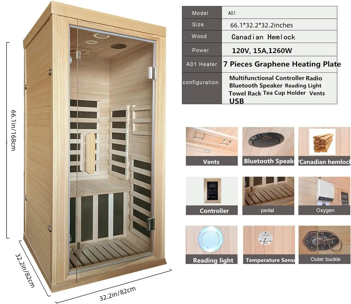 Dynamic Home Infrared Sauna Room For 1 To 2 Persons