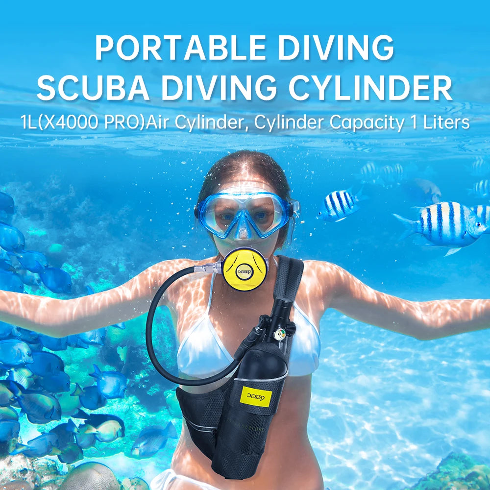 DIDEEP Mini Scuba Tank Set Portable 3000 PSI Underwater Cylinder